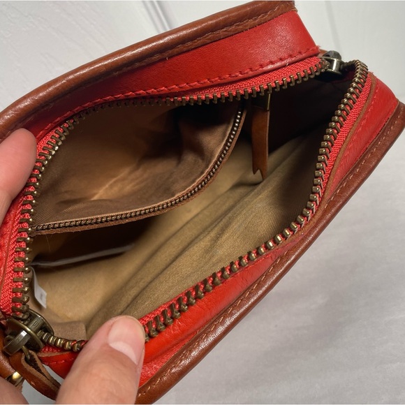 Madewell Small Crossbody Red Leather Purse Rectangle Minimalist Simple - Picture 4 of 15